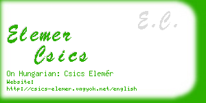elemer csics business card